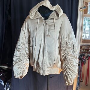 Men satin gold bomber jacket size medium men